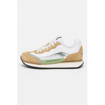Pantofi sport cu garnituri de piele intoarsa