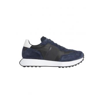 Pantofi sport low-cut cu garnituri de piele intoarsa