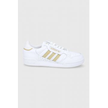 Adidas Originals Ghete de piele Continental 80 GZ0780 culoarea alb, cu toc plat