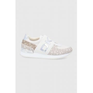 Dkny Pantofi culoarea galben, cu toc plat