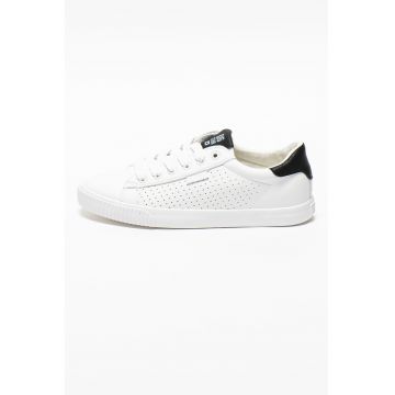 Pantofi sport de piele ecologica cu aspect perforat