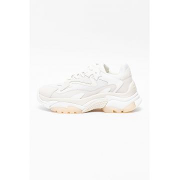 Pantofi sport din piele cu aspect masiv - insertii din piele intoarsa si material textil Addict
