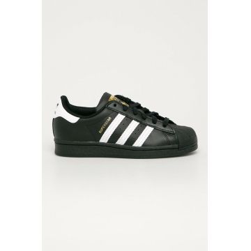 adidas Originals ghete de piele Superstar culoarea negru EF5398