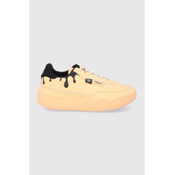 adidas Originals ghete de piele GY3581 culoarea portocaliu