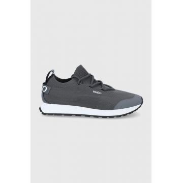 Hugo pantofi culoarea gri, cu toc plat