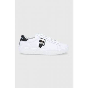 Karl Lagerfeld ghete de piele Kupsole Iii culoarea alb