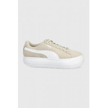 Puma pantofi Suede Mayu 380686 culoarea galben, cu toc plat 380686-02