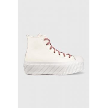 Converse teniși Chck Taylor All Star Lift 2x femei, culoarea alb 572607C-WHITE