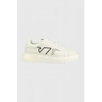 Emporio Armani sneakers din piele culoarea alb