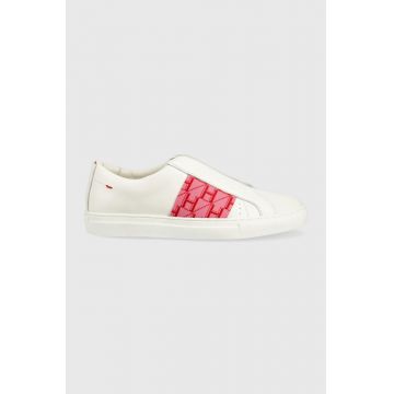 HUGO sneakers din piele Futurism culoarea alb