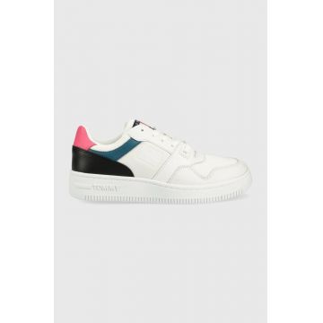 Tommy Jeans sneakers Mix Basket culoarea alb