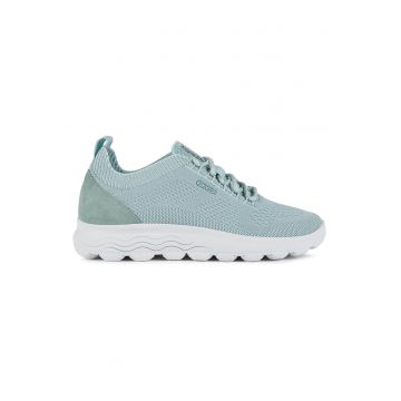 Pantofi sport din plasa tricotata cu detaliu de piele ecologica