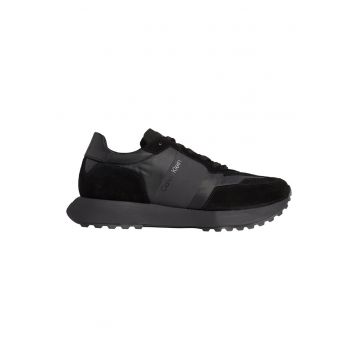 Pantofi sport low-cut cu garnituri de piele intoarsa