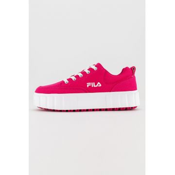 Tenisi flatform cu logo Sandblast