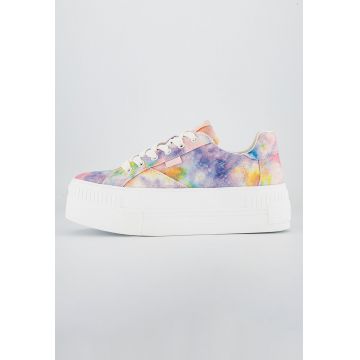 Tenisi flatform cu model tie-dye