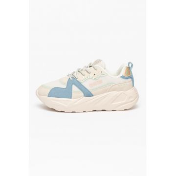 Pantofi sport cu garnituri de piele ecologica si material textil