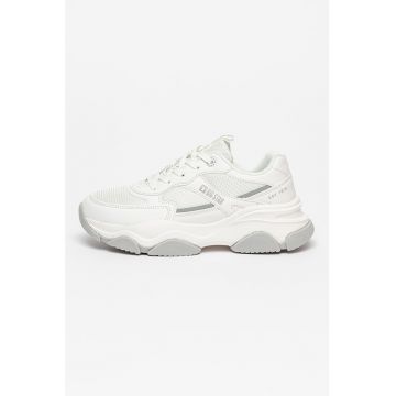 Pantofi sport de piele ecologica cu garnituri de plasa