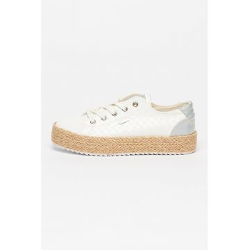 Pantofi sport tip espadrile de piele ecologica