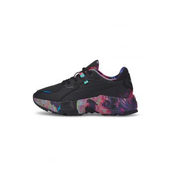 Pantofi sport de piele ecologica cu imprimeu floral Orkid