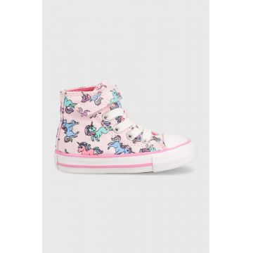 Converse tenisi copii Chuck Taylor All Star 1v culoarea roz