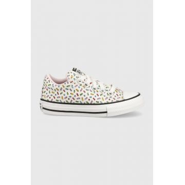 Converse tenisi copii Chuck Taylor All Star Street Sprinkled culoarea alb