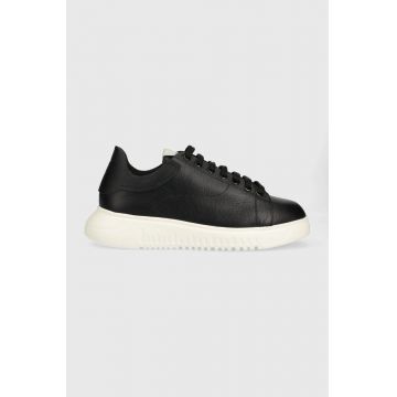 Emporio Armani sneakers din piele culoarea negru