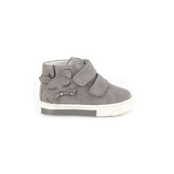 Primigi sneakers de piele întoarsă pentru copii culoarea gri
