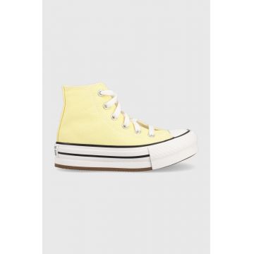 Converse tenisi copii Chuck Taylor All Star Eva Lift culoarea galben