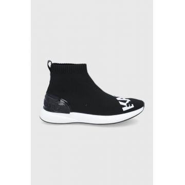 Karl Lagerfeld Pantofi culoarea negru, cu toc plat