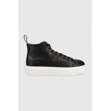 Karl Lagerfeld sneakers din piele MAXI KUP culoarea negru KL62255A