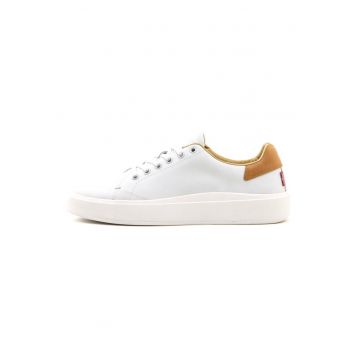 Pantofi sport de piele nabuc cu detaliu contrastant