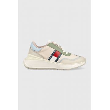 Tommy Jeans sneakers Fashion Retro Run culoarea bej