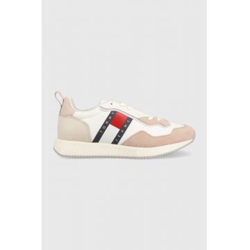 Tommy Jeans sneakers Track Cleat culoarea alb