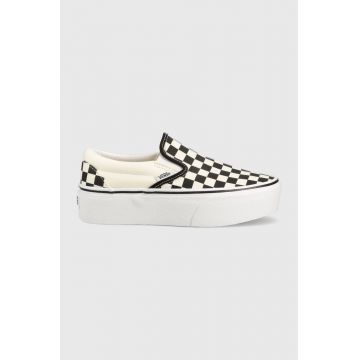 Vans teniși Slip-on femei, culoarea bej VN0A7Q5RTYQ1-BLKWH