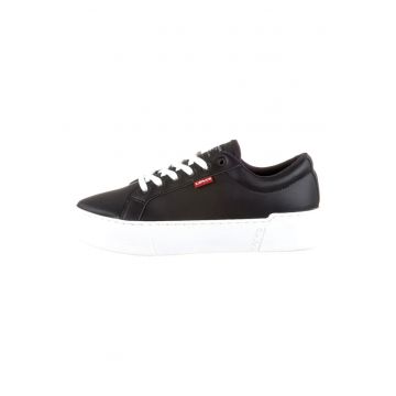 Pantofi sport flatform de piele ecologica cu logo