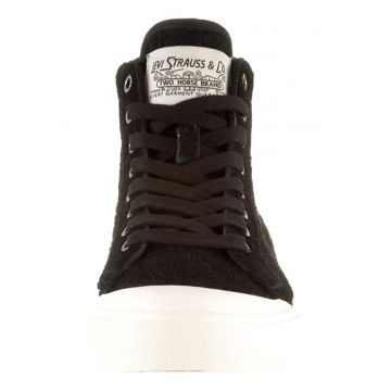 Tenisi mid-high de piele intoarsa cu logo