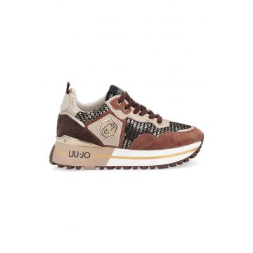 Pantofi sport de piele intoarsa cu garnituri de piele ecologica