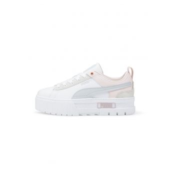 Pantofi sport din piele si piele nabuc cu talpa flatform Mayze Raw