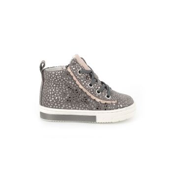 Primigi sneakers de piele întoarsă pentru copii culoarea gri