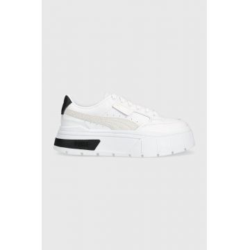 Puma sneakers din piele Mayze Stack Wns culoarea alb, 384363 384363-01