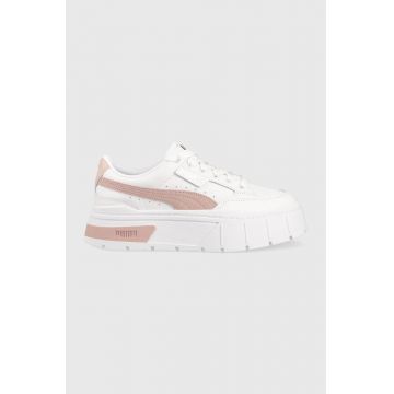 Puma sneakers din piele Mayze Stack Wns culoarea alb 384363