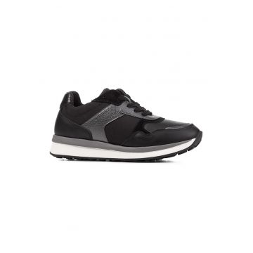 Pantofi sport cu garnituri de piele si piele intoarsa