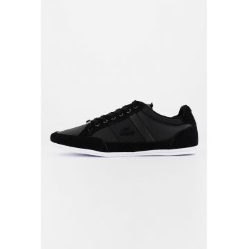 Pantofi sport low-top de piele si piele ecologica - cu logo
