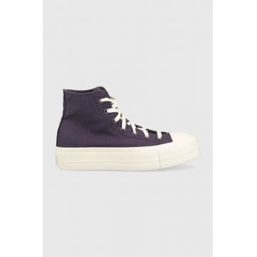 Converse tenisi Chuck Taylor All Star Lift Desert femei, culoarea violet