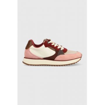 Gant sneakers Bevinda culoarea roz