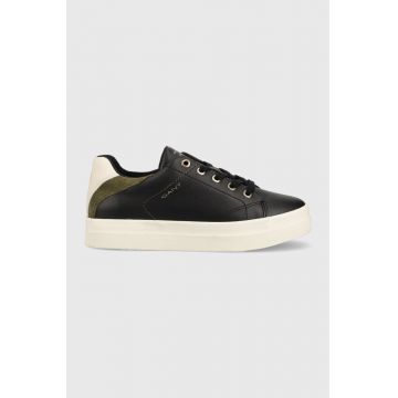 Gant sneakers din piele Avona femei, culoarea negru