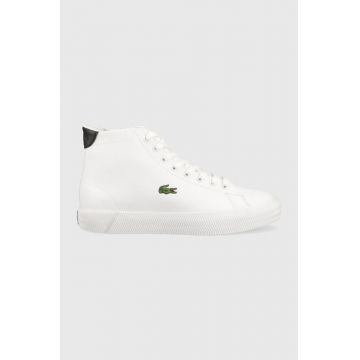 Lacoste sneakers din piele Gripshot Mid, culoarea alb