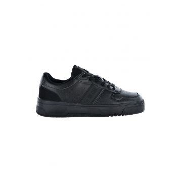 Pantofi sport din piele ecologica cu insertii din material textil