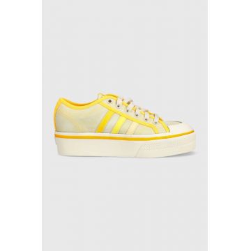 adidas Originals tenisi Nizza Platform femei, culoarea verde