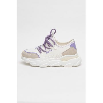 Pantofi sport cu aspect tricotat si model slip-on